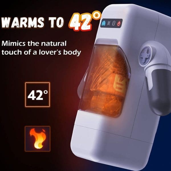 GAME CUP - THRUSTING VIBRATION MASTURBATOR WITH HEATING FUNCTION AND MOBILE SUPPORT - BLACK 7